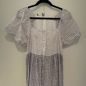 Madewell Cottagecore checkered multi colored maxi cotton dress size M/L